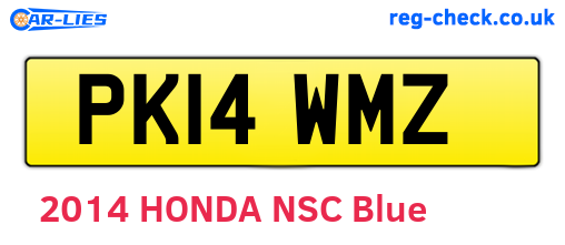 PK14WMZ are the vehicle registration plates.