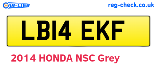 LB14EKF are the vehicle registration plates.