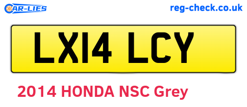 LX14LCY are the vehicle registration plates.