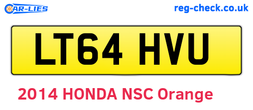 LT64HVU are the vehicle registration plates.