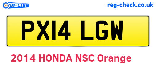 PX14LGW are the vehicle registration plates.