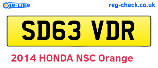SD63VDR are the vehicle registration plates.
