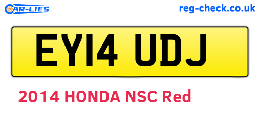 EY14UDJ are the vehicle registration plates.