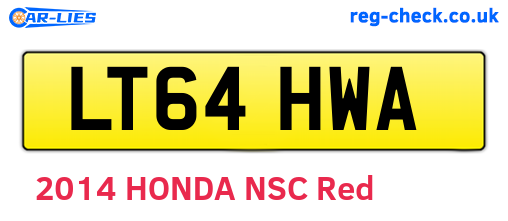 LT64HWA are the vehicle registration plates.
