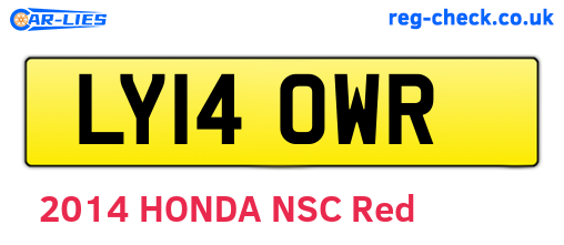 LY14OWR are the vehicle registration plates.