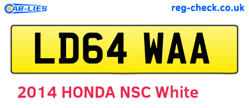LD64WAA are the vehicle registration plates.