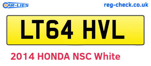 LT64HVL are the vehicle registration plates.