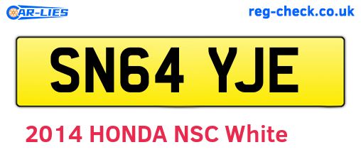 SN64YJE are the vehicle registration plates.