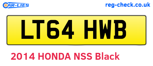 LT64HWB are the vehicle registration plates.