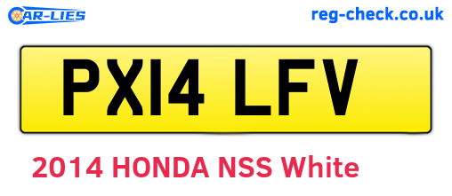 PX14LFV are the vehicle registration plates.