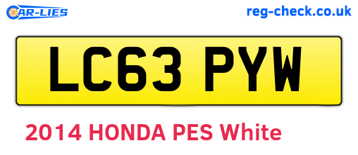 LC63PYW are the vehicle registration plates.