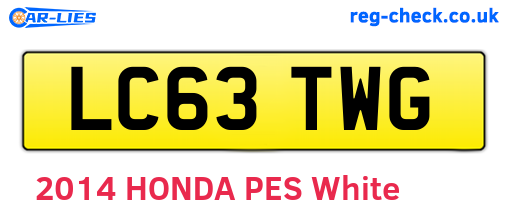 LC63TWG are the vehicle registration plates.