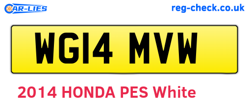 WG14MVW are the vehicle registration plates.