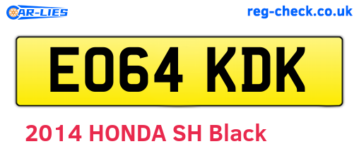 EO64KDK are the vehicle registration plates.