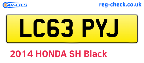 LC63PYJ are the vehicle registration plates.