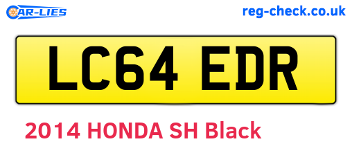 LC64EDR are the vehicle registration plates.
