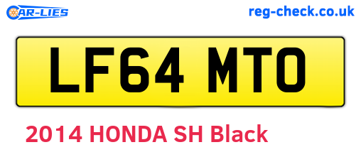 LF64MTO are the vehicle registration plates.
