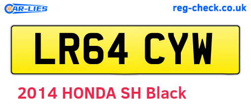LR64CYW are the vehicle registration plates.