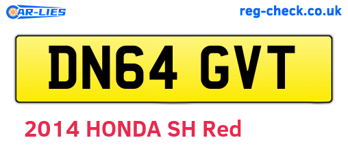 DN64GVT are the vehicle registration plates.