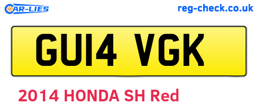 GU14VGK are the vehicle registration plates.