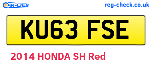 KU63FSE are the vehicle registration plates.