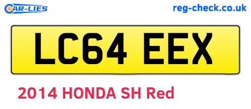 LC64EEX are the vehicle registration plates.