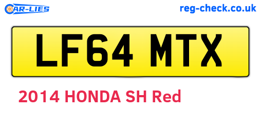 LF64MTX are the vehicle registration plates.