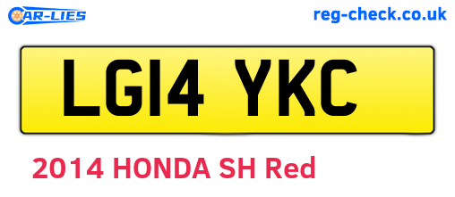 LG14YKC are the vehicle registration plates.