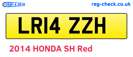 LR14ZZH are the vehicle registration plates.