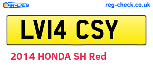 LV14CSY are the vehicle registration plates.
