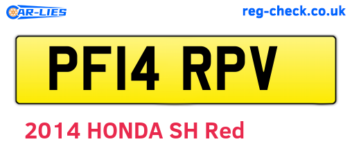 PF14RPV are the vehicle registration plates.