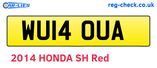 WU14OUA are the vehicle registration plates.