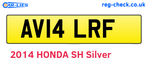 AV14LRF are the vehicle registration plates.