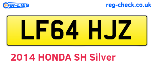LF64HJZ are the vehicle registration plates.