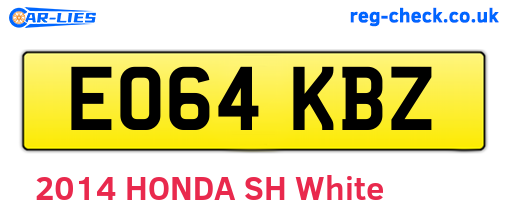 EO64KBZ are the vehicle registration plates.