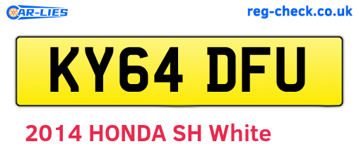 KY64DFU are the vehicle registration plates.
