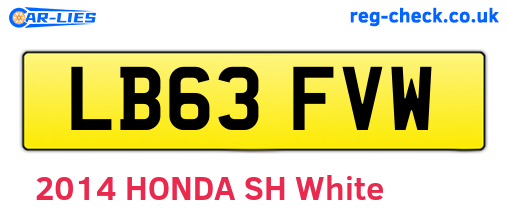 LB63FVW are the vehicle registration plates.