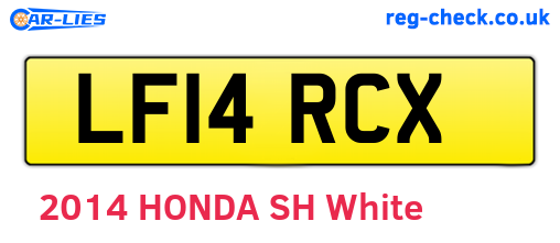 LF14RCX are the vehicle registration plates.