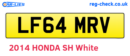 LF64MRV are the vehicle registration plates.