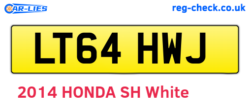 LT64HWJ are the vehicle registration plates.