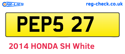 PEP527 are the vehicle registration plates.