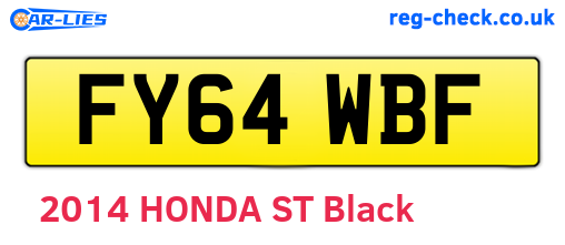 FY64WBF are the vehicle registration plates.