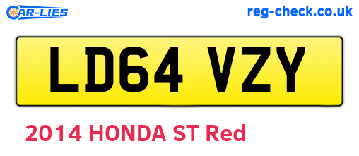 LD64VZY are the vehicle registration plates.