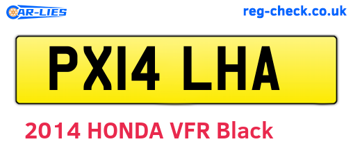 PX14LHA are the vehicle registration plates.