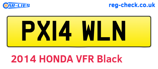PX14WLN are the vehicle registration plates.