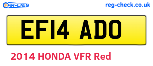 EF14ADO are the vehicle registration plates.