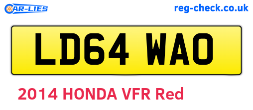 LD64WAO are the vehicle registration plates.