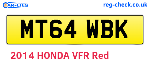 MT64WBK are the vehicle registration plates.