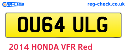 OU64ULG are the vehicle registration plates.