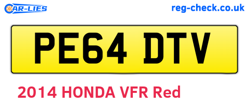 PE64DTV are the vehicle registration plates.